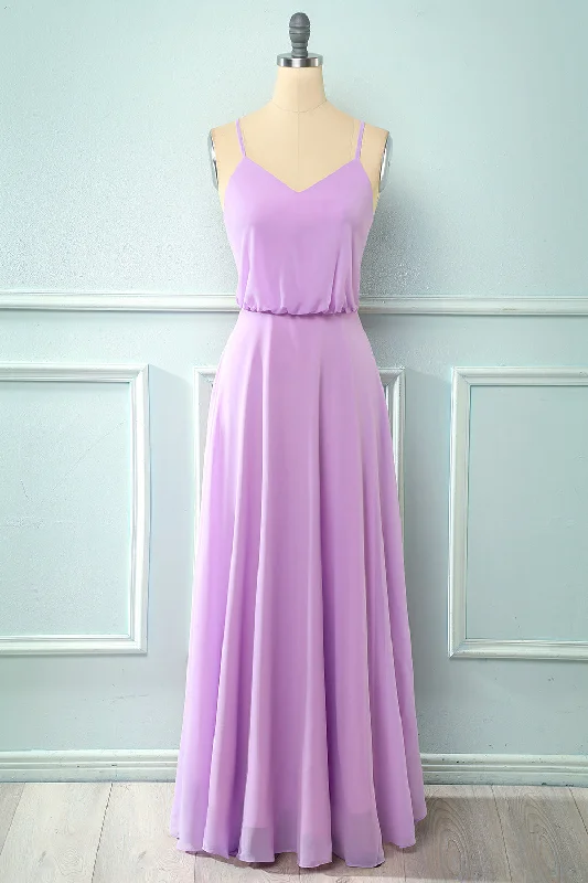 "Polka dot dresses for women with a retro vibe"Chiffon Simple Prom Dress