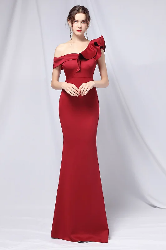 "Maxi dresses for women to wear in the fall"One Shoulder Simple Prom Dress