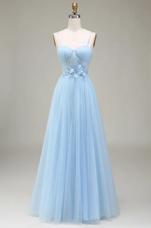"Long sleeve dresses for women in cold weather"Sparkly Light Blue A-Line Tulle Prom Dress With Appliques "Long sleeve dresses for women in cold weather"Sparkly Light Blue A-Line Tulle Prom Dress With Appliques