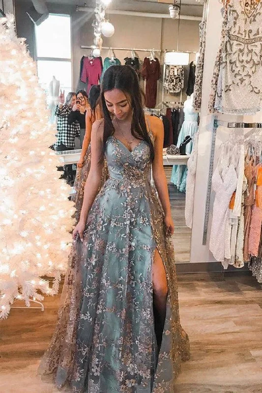 "Satin dresses for women for a luxurious appearance"A-line Tulle Straps Sequins Lace Prom Dress Evening Dress PSK298 "Satin dresses for women for a luxurious appearance"A-line Tulle Straps Sequins Lace Prom Dress Evening Dress PSK298