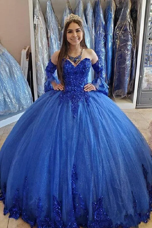 "Midi dresses for women with unique patterns"Ball Gown Detachable Long Sleeves Quinceanera Dresses Wedding Dresses PSK308