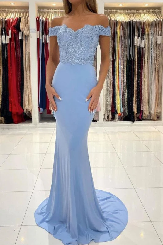 "Comfortable maternity dresses for pregnant women"Blue Chiffon Lace Mermaid Long Prom Dress Formal Dress PSK303 "Comfortable maternity dresses for pregnant women"Blue Chiffon Lace Mermaid Long Prom Dress Formal Dress PSK303