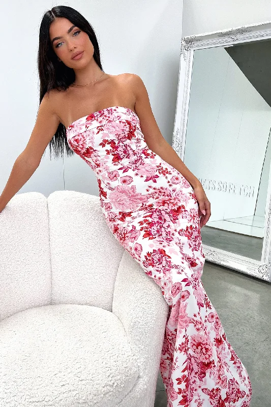 "Sequined dresses for women to shine at parties"Charms Maxi Dress - Pink Floral