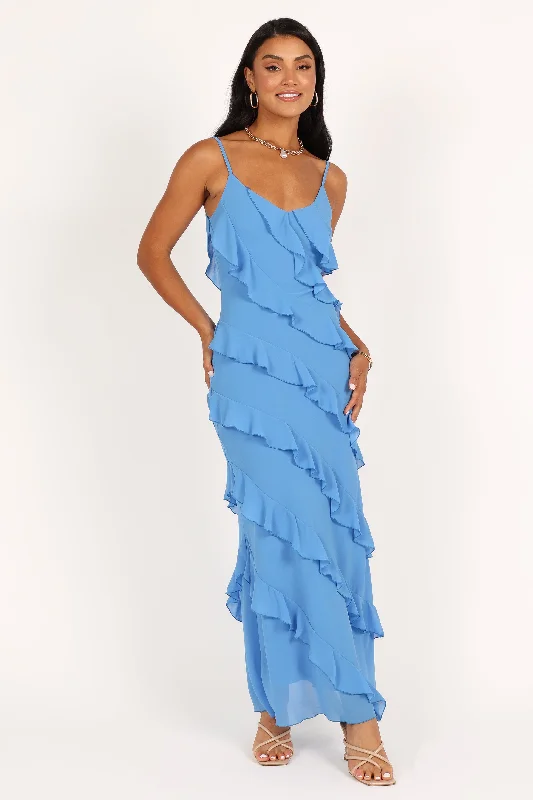 Clearance Sale: Women's Dresses Ciao Ruffles Maxi Dress - Blue