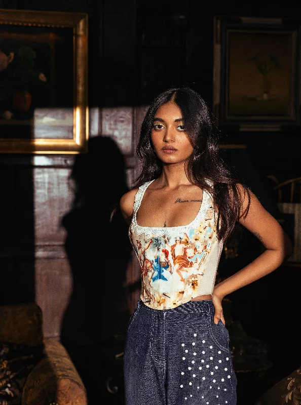 "Hurry! Limited Stock - Get Your Dream Dress with a Special Discount"Evangeline Grecian Print Corset Top "Hurry! Limited Stock - Get Your Dream Dress with a Special Discount"Evangeline Grecian Print Corset Top