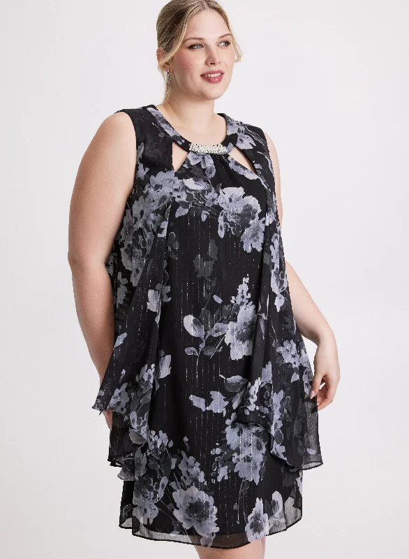 "Trendy casual dresses for women to wear at the beach"Floral Pearl Embellished Dress "Trendy casual dresses for women to wear at the beach"Floral Pearl Embellished Dress
