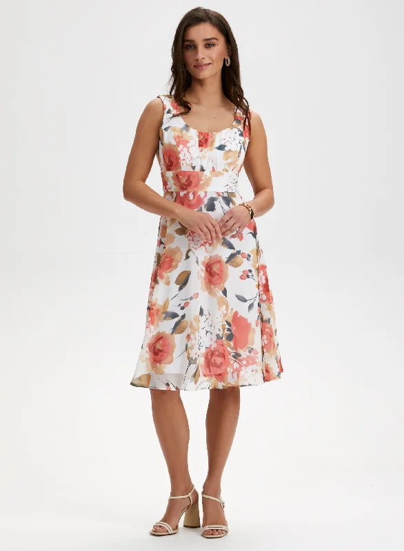 "Mermaid - style wedding dresses for women for a dramatic look"Floral Print Dress
