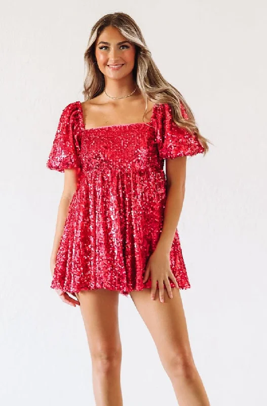 "Polka dot dresses for women with a retro vibe"Glamourous Shine Sequined Romper - Fuchsia "Polka dot dresses for women with a retro vibe"Glamourous Shine Sequined Romper - Fuchsia