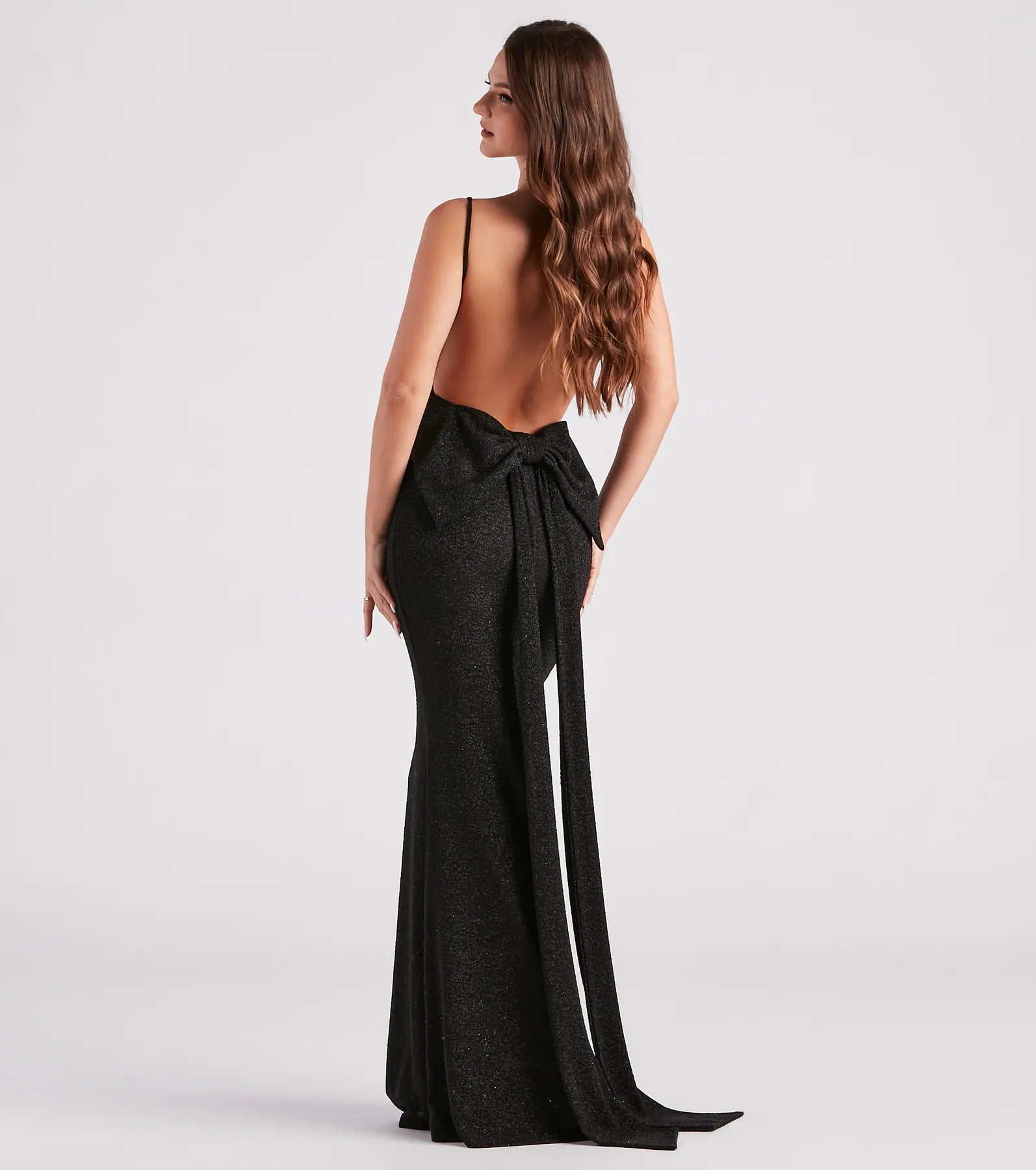 "Affordable plus size women's summer dresses"Gwendolyn Glitter Knit Bow-Back Mermaid Dress "Affordable plus size women's summer dresses"Gwendolyn Glitter Knit Bow-Back Mermaid Dress