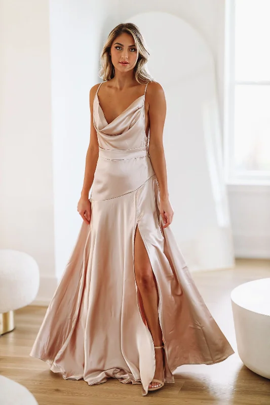 "Black tie dresses for women for formal galas"Jaded Maxi Dress - Champagne