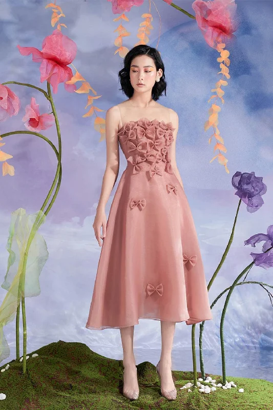 "Mermaid - style wedding dresses for women for a dramatic look"Jesse Fit and Flare Bow Tie Organza Midi Dress "Mermaid - style wedding dresses for women for a dramatic look"Jesse Fit and Flare Bow Tie Organza Midi Dress