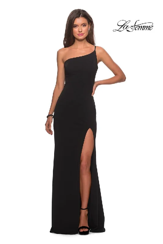 Clearance Sale: Women's Dresses La Femme Long One Shoulder Dress 28176