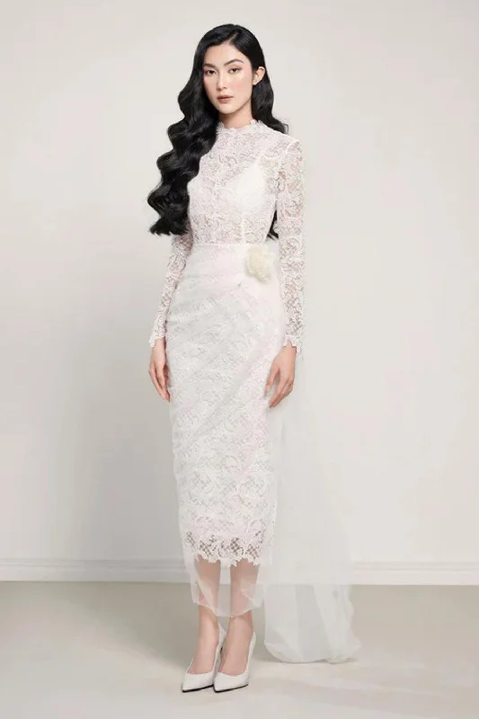 "Buy One, Get One 50% Off on Women's Dresses - Don't Miss Out!"Louvre Pencil Long Sleeved Lace Midi Dress "Buy One, Get One 50% Off on Women's Dresses - Don't Miss Out!"Louvre Pencil Long Sleeved Lace Midi Dress