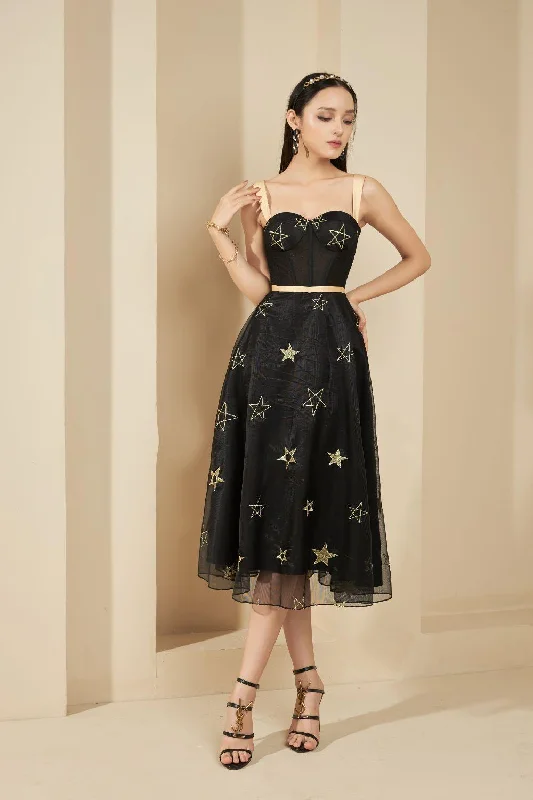"Shirt dresses for women for a smart - casual style"Matthew A-line Sweetheart Neck Mesh Sheer Midi Dress "Shirt dresses for women for a smart - casual style"Matthew A-line Sweetheart Neck Mesh Sheer Midi Dress