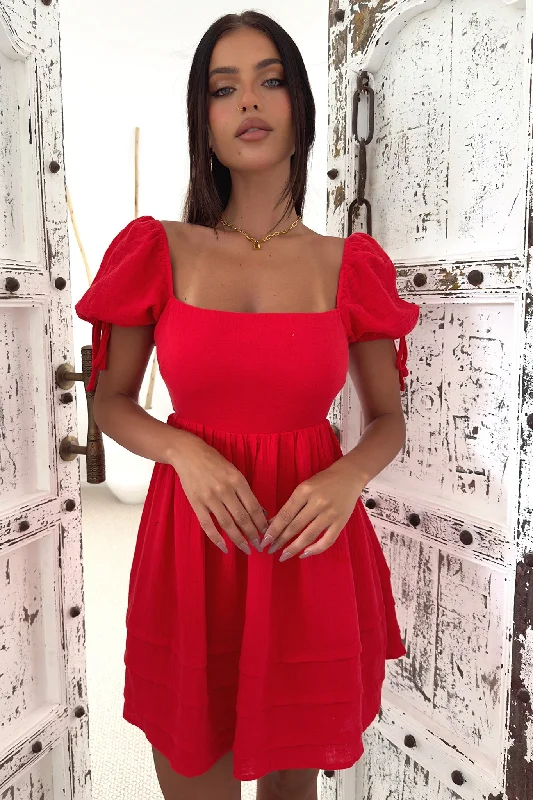 "Long sleeve dresses for women in cold weather"Missy Dress - Red