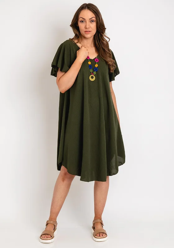 "Striped dresses for women with a classic touch"The Serafina Collection One Size Tunic Mini Dress, Khaki "Striped dresses for women with a classic touch"The Serafina Collection One Size Tunic Mini Dress, Khaki