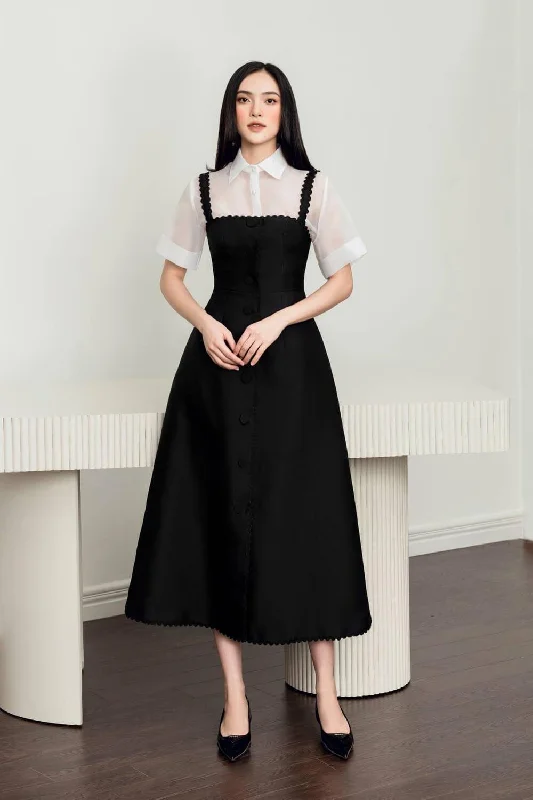 "Red dresses for women to make a bold statement"Olivia A-line Strappy Taffeta Midi Dress "Red dresses for women to make a bold statement"Olivia A-line Strappy Taffeta Midi Dress