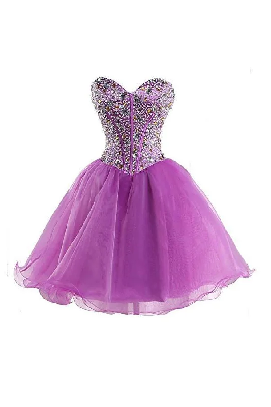 "Polka dot dresses for women with a retro vibe"Purple Sweetheart Homecoming Dress Cocktail Dress Prom Dress PG049 "Polka dot dresses for women with a retro vibe"Purple Sweetheart Homecoming Dress Cocktail Dress Prom Dress PG049