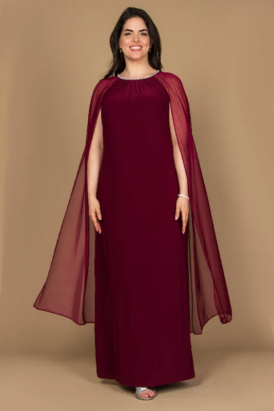 "Pleated dresses for women with a graceful movement"R&M Richards 2487W Plus Size Maternity Long Formal Cape Gown "Pleated dresses for women with a graceful movement"R&M Richards 2487W Plus Size Maternity Long Formal Cape Gown
