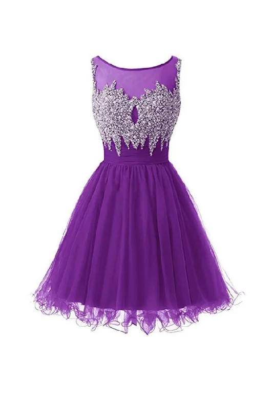 "Shirt dresses for women for a smart - casual style"Scoop Tulle Homecoming Dresses Short Prom Dresses With Beading PG087 "Shirt dresses for women for a smart - casual style"Scoop Tulle Homecoming Dresses Short Prom Dresses With Beading PG087