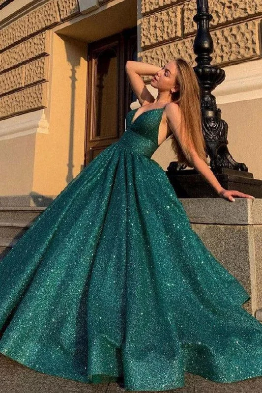 "Denim dresses for women for a casual and cool style"Shiny V Neck Green Prom Dresses Ball Gown Formal Dresses PSK290 "Denim dresses for women for a casual and cool style"Shiny V Neck Green Prom Dresses Ball Gown Formal Dresses PSK290