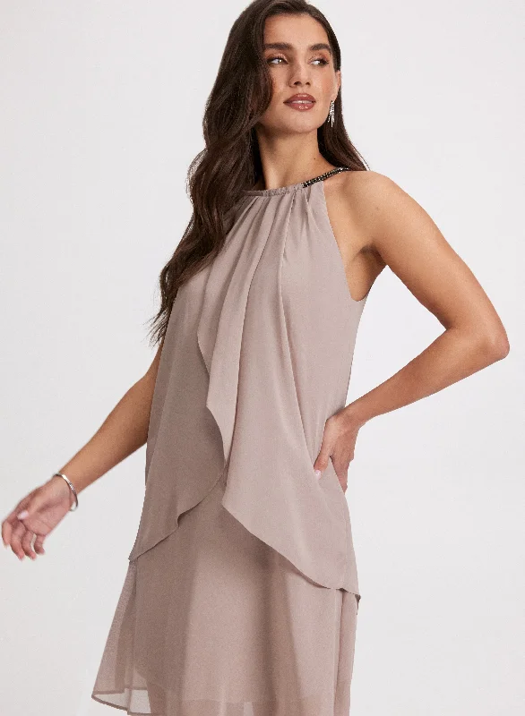 "Mother of the bride dresses for women in elegant styles"Sleeveless Chiffon Dress