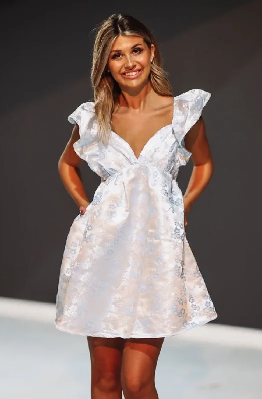 "Hurry! Limited Stock - Get Your Dream Dress with a Special Discount"To Be Loved By You Print Babydoll Dress - Blue "Hurry! Limited Stock - Get Your Dream Dress with a Special Discount"To Be Loved By You Print Babydoll Dress - Blue