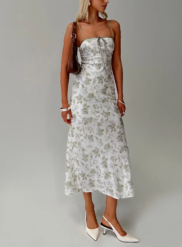 "Hurry! Limited Stock - Get Your Dream Dress with a Special Discount"Vasiliki Maxi Dress White / Green Floral "Hurry! Limited Stock - Get Your Dream Dress with a Special Discount"Vasiliki Maxi Dress White / Green Floral