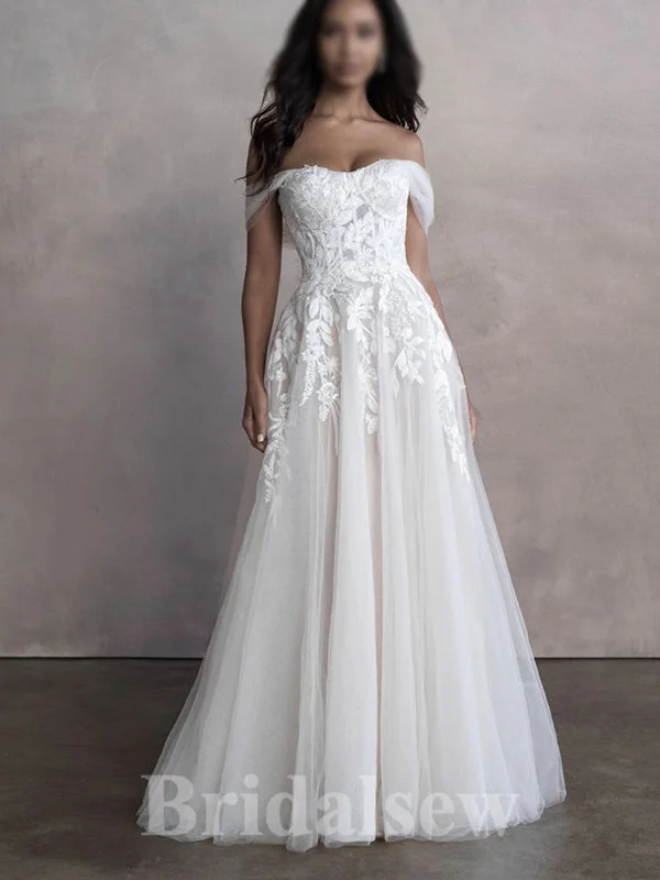 "Vintage - look women's dresses for a retro charm"A-line Off the Shoulder Lace Classy Fairy Beach Vintage Long Wedding Dresses WD342 "Vintage - look women's dresses for a retro charm"A-line Off the Shoulder Lace Classy Fairy Beach Vintage Long Wedding Dresses WD342