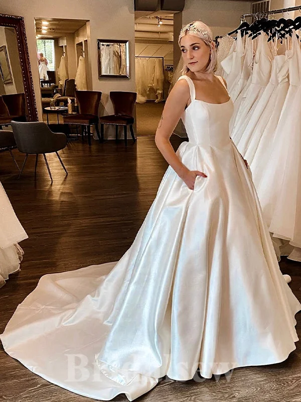 "Midi dresses for women with unique patterns"A-line Satin High-Quality Garden Country Beach Vintage Long Wedding Dresses WD348 "Midi dresses for women with unique patterns"A-line Satin High-Quality Garden Country Beach Vintage Long Wedding Dresses WD348