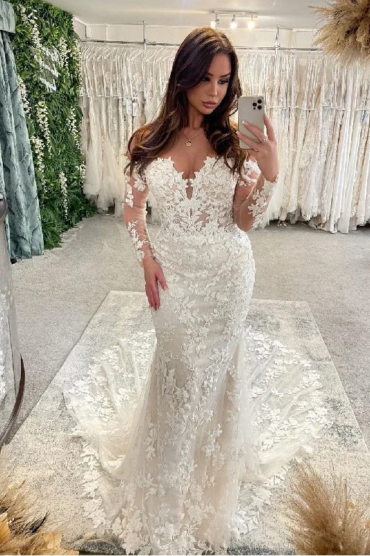 "Buy One, Get One 50% Off on Women's Dresses - Don't Miss Out!"Appliques Lace Bride Dress with Off-the-shoulder Sleeves "Buy One, Get One 50% Off on Women's Dresses - Don't Miss Out!"Appliques Lace Bride Dress with Off-the-shoulder Sleeves