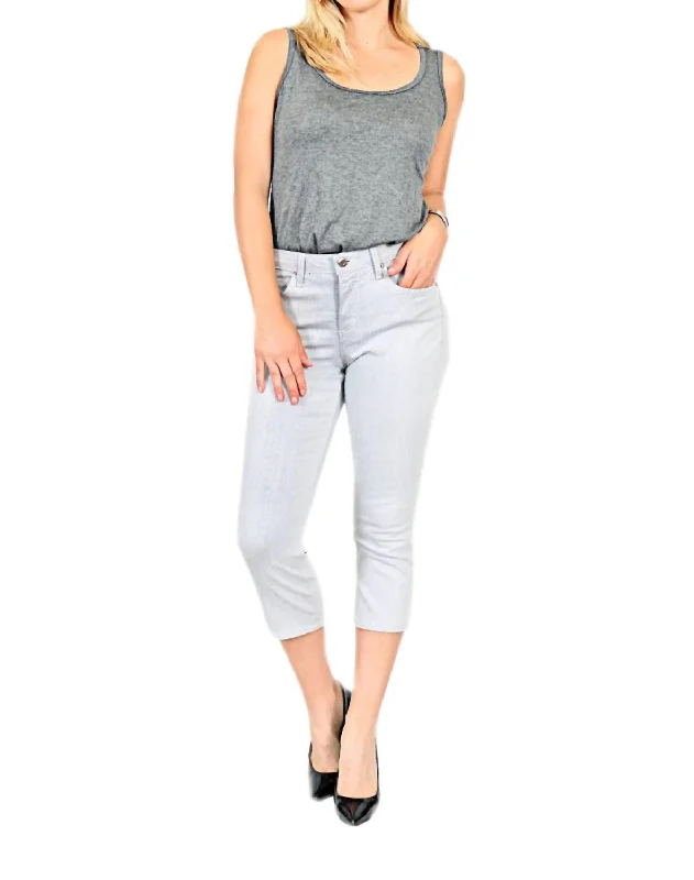 Cargo pants for women with multiple pocketsBasic Capri In Silver