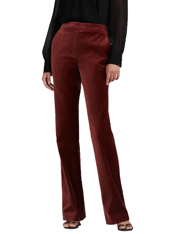 Plaid wide leg jeans for women in a preppy and trendy styleBlake Flare Trouser In Mahogany Plaid wide leg jeans for women in a preppy and trendy styleBlake Flare Trouser In Mahogany