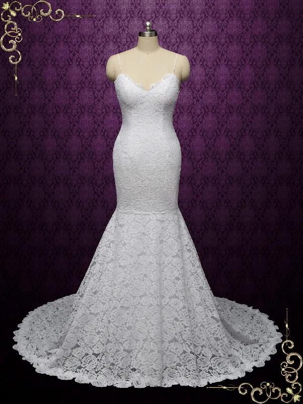 "Striped dresses for women with a classic touch"Boho Lace Mermaid Wedding Dress KYLEE "Striped dresses for women with a classic touch"Boho Lace Mermaid Wedding Dress KYLEE