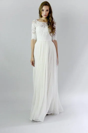 "Affordable plus size women's summer dresses"Button Back Sheath Chiffon Wedding Dress With Lace And Pleats "Affordable plus size women's summer dresses"Button Back Sheath Chiffon Wedding Dress With Lace And Pleats