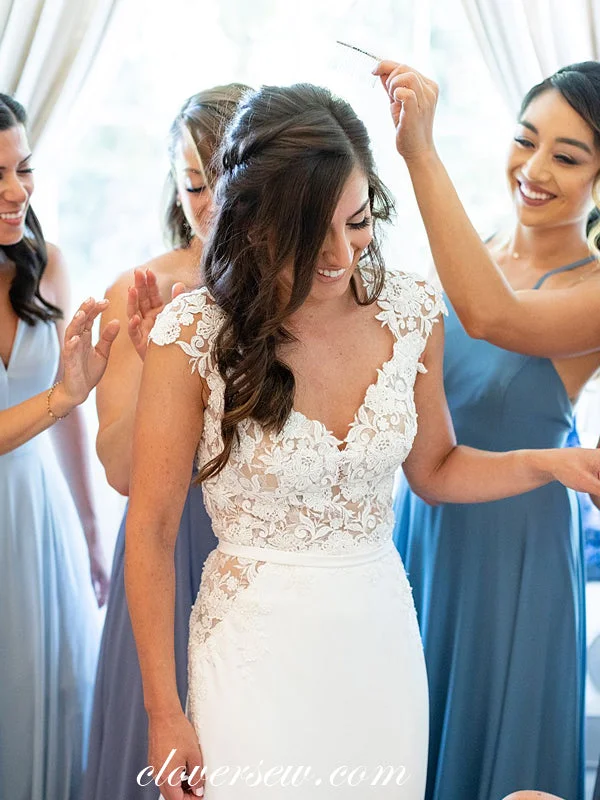 "Affordable plus size women's summer dresses"Cap Sleeves Lace Mermaid Elegant Wedding Dresses With Train, CW0216 "Affordable plus size women's summer dresses"Cap Sleeves Lace Mermaid Elegant Wedding Dresses With Train, CW0216
