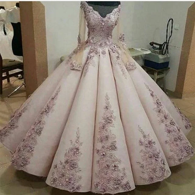 "Bohemian - style women's dresses for music festivals"Charming Lace Embroidery Long Sleeves Ball Gown Prom Dress "Bohemian - style women's dresses for music festivals"Charming Lace Embroidery Long Sleeves Ball Gown Prom Dress