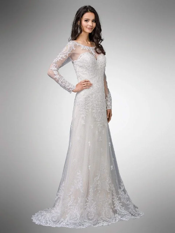 "Midi dresses for women with unique patterns"Dancing Queen Bridal - 9 Two Tone Beaded Lace Illusion Bateau A-line Gown "Midi dresses for women with unique patterns"Dancing Queen Bridal - 9 Two Tone Beaded Lace Illusion Bateau A-line Gown