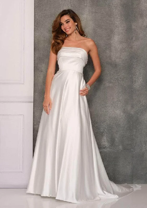"Plus size formal dresses for women for special events"Dave & Johnny Bridal A10652 - Strapless Straight Across Neck Wedding Dress "Plus size formal dresses for women for special events"Dave & Johnny Bridal A10652 - Strapless Straight Across Neck Wedding Dress