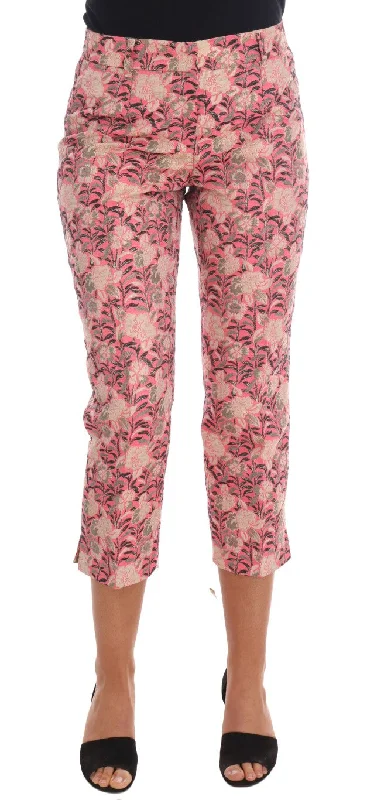 Floral print wide leg dress pants for women in a fresh and formal styleDolce & Gabbana Elegant Floral Brocade Women's Pants Floral print wide leg dress pants for women in a fresh and formal styleDolce & Gabbana Elegant Floral Brocade Women's Pants