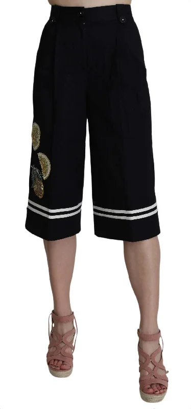 High waisted wide leg pants for women in summerDolce & Gabbana Elegant High Waist Cotton Women's Pants High waisted wide leg pants for women in summerDolce & Gabbana Elegant High Waist Cotton Women's Pants