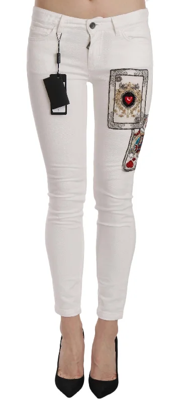 Thermal lined wide leg pants for women in a warm and stylish styleDolce & Gabbana Queen Of Hearts Embellished Skinny Women's Pants Thermal lined wide leg pants for women in a warm and stylish styleDolce & Gabbana Queen Of Hearts Embellished Skinny Women's Pants