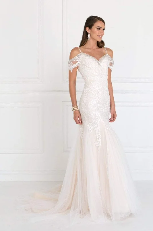 "Vintage - look women's dresses for a retro charm"Elizabeth K Bridal - GL1513 Lace Appliqued Off Shoulder Straps Bridal Dress "Vintage - look women's dresses for a retro charm"Elizabeth K Bridal - GL1513 Lace Appliqued Off Shoulder Straps Bridal Dress