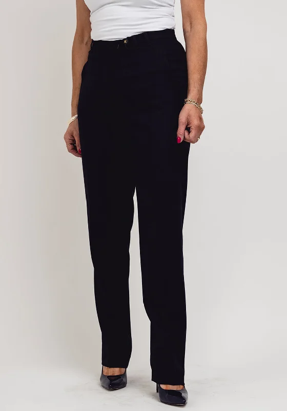 Striped wide leg pants for women in a bold fashion statementEugen Klein Woven Slim Leg Trousers, Navy