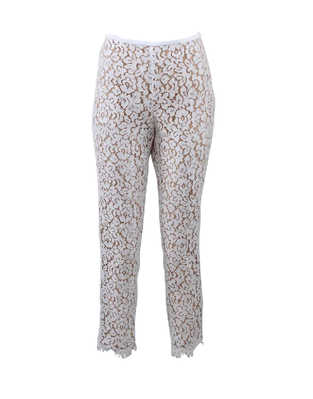 Floral embroidered pants for women in a delicate designFloral Lace Skinny Pant