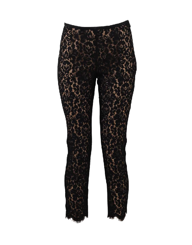 Houndstooth pants for women in a traditional printFloral Lace Skinny Pant
