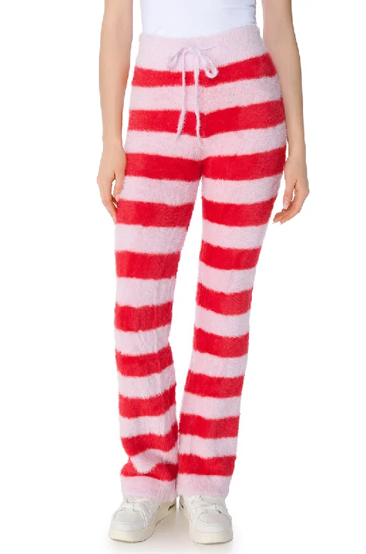 Lightweight track pants for women in sportsGOOD KARMA FUZZY WIDE LEG JOGGER