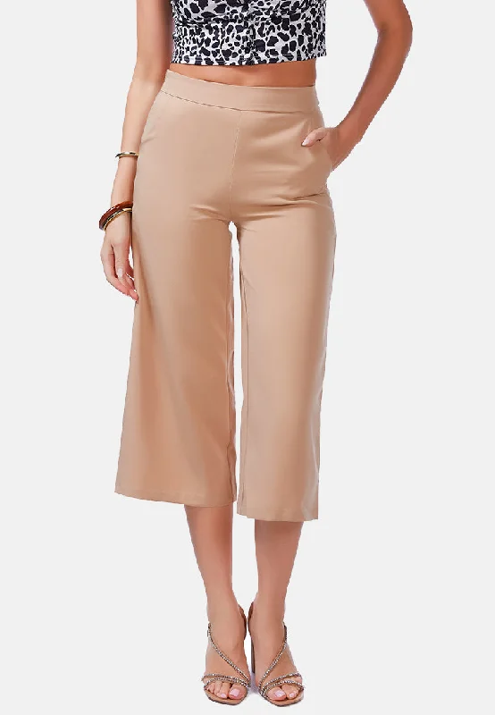 Plus size palazzo pants for women with comforthigh rise cropped culottes trousers