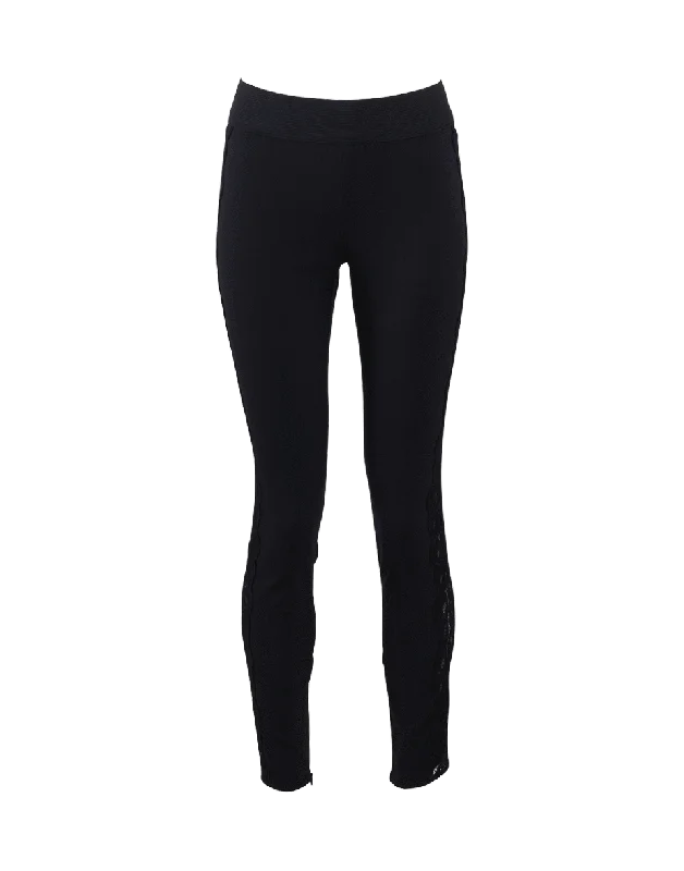 Patchwork wide leg denim pants for women in a creative and unique styleLace Detail Legging Patchwork wide leg denim pants for women in a creative and unique styleLace Detail Legging