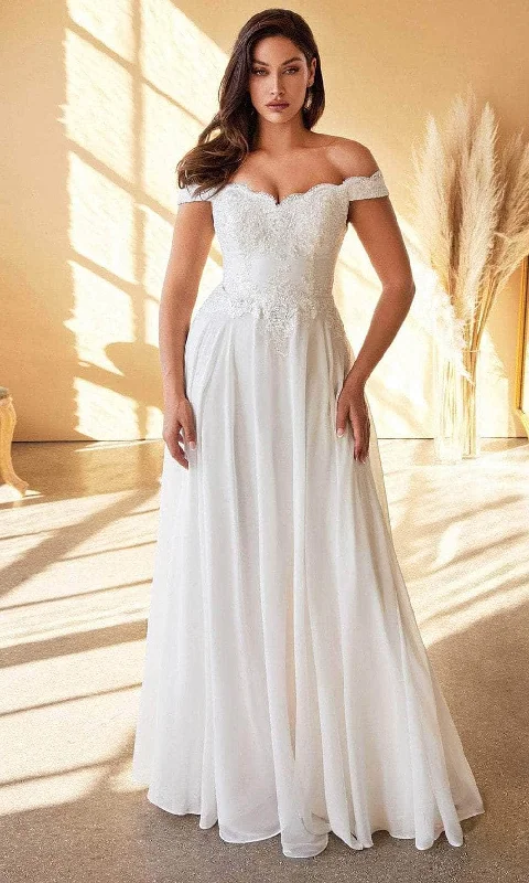 "Graduation dresses for women to celebrate in style"Ladivine 7258W - Scalloped Off Shoulder Bridal Gown "Graduation dresses for women to celebrate in style"Ladivine 7258W - Scalloped Off Shoulder Bridal Gown